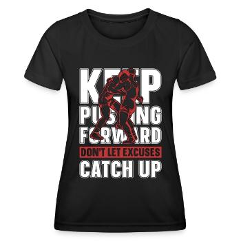 Catch Wrestling Continuez à pousser vers l’avant Lutteur - T-shirt sport Femme - noir - Devant - AI Model Female 172 light (172cm)