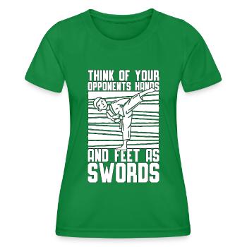 Taekwondo Pensez à vos adversaires Combattant Combat - T-shirt sport Femme - vert - Devant - AI Model Female 172 dark (172cm)