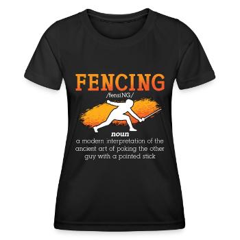 Escrime Interprétation moderne de l’escrimeur de duel à l’épée - T-shirt sport Femme - noir - Devant - AI Model Female 172 light (172cm)