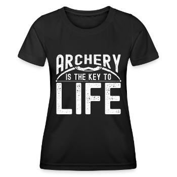 Archery Is The Key Bowhunter Arrow Shooting Archer - Frauen Funktions-T-Shirt - Schwarz - Vorne - AI Model Female 172 light (172cm)