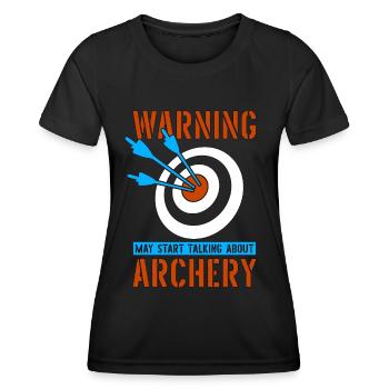 Archery Warning May Start Crossbow Shooting Archer - Women's Functional T-Shirt - black - Front - AI Model Female 172 light (172cm)