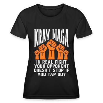 Krav Maga dans le vrai combat votre combattant de sports de combat - T-shirt sport Femme - noir - Devant - AI Model Female 172 light (172cm)