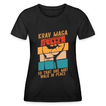 Krav Maga So That One Martial Arts Retro Fighter - Women's Functional T-Shirt - black - Front - AI Model Female 172 light (172cm)