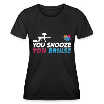 Paintball You Snooze You Splatter Paintball Player - Frauen Funktions-T-Shirt - Schwarz - Vorne - AI Model Female 172 light (172cm)