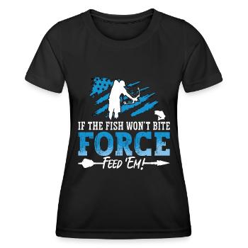 Bowfishing If The Fish Won't Bite Arrow Bowfisher - Frauen Funktions-T-Shirt - Schwarz - Vorne - AI Model Female 172 light (172cm)