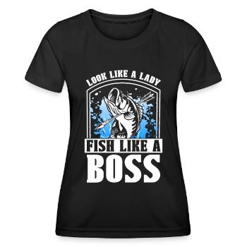 Bowfishing Look Like A Bow Hunting Sport Bowfisher - Frauen Funktions-T-Shirt - Schwarz - Vorne - AI Model Female 172 light (172cm)