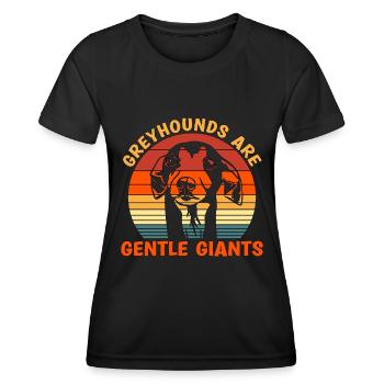 Greyhound Racing Greyhounds Retro Greyhound Racer - T-shirt sport Femme - noir - Devant - AI Model Female 172 light (172cm)
