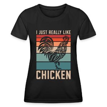 Cock I Just Really Retro Cocks Cock Lover - Women's Functional T-Shirt - black - Front - AI Model Female 172 light (172cm)