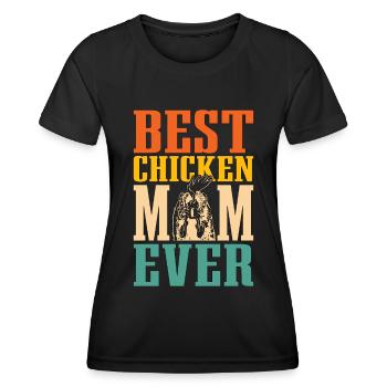 Cock Best Chicken Mom Retro Lovers Cock Lover - Women's Functional T-Shirt - black - Front - AI Model Female 172 light (172cm)