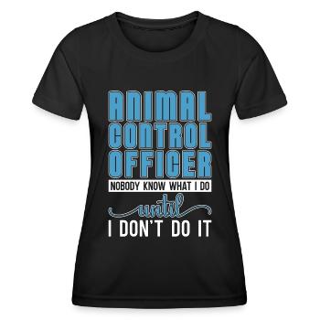 Officier animalier Gardien de chiens de contrôle des animaux - T-shirt sport Femme - noir - Devant - AI Model Female 172 light (172cm)