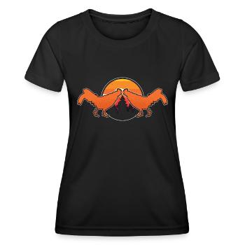 Cock Fight Chicken Farm Animals Rooster Cock Lover - Frauen Funktions-T-Shirt - Schwarz - Vorne - AI Model Female 172 light (172cm)