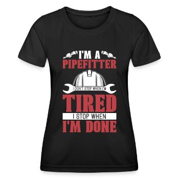 Tuyauteur Je suis tuyauteur Je n’arrête pas contremaître - T-shirt sport Femme - noir - Devant - AI Model Female 172 light (172cm)