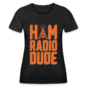 Ham Radio Dude Radio Frequency Ham Radio Operator - Frauen Funktions-T-Shirt - Schwarz - Vorne - AI Model Female 172 light (172cm)