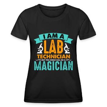 Technicien de laboratoire Je suis un technicien de laboratoire mais un scientifique - T-shirt sport Femme - noir - Devant - AI Model Female 172 light (172cm)