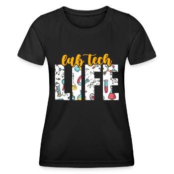Technicien de laboratoire Scientifique de laboratoire Tech Life - T-shirt sport Femme - noir - Devant - AI Model Female 172 light (172cm)