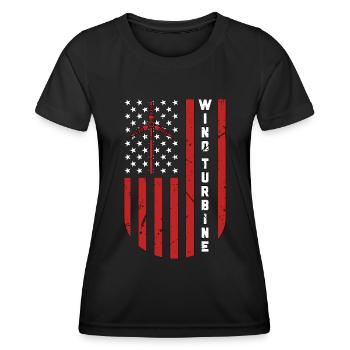 Wind Turbine Tech Wind Turbine Windmill Technician - Frauen Funktions-T-Shirt - Schwarz - Vorne - AI Model Female 172 light (172cm)