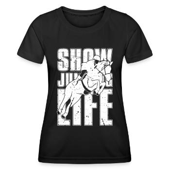 Show Jumping Life Horse Riding Lovers Show Jumper - Frauen Funktions-T-Shirt - Schwarz - Vorne - AI Model Female 172 light (172cm)
