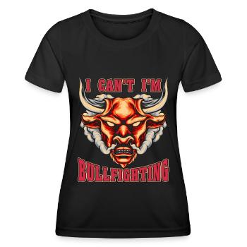 Tauromachie, je ne peux pas, je suis Rodeo Clown Torero - T-shirt sport Femme - noir - Devant - AI Model Female 172 light (172cm)