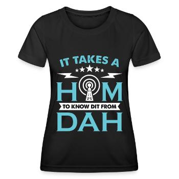 Ham Radio It Takes A Ham To Channel Radio Operator - Women's Functional T-Shirt - black - Front - AI Model Female 172 light (172cm)