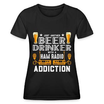 Ham Radio Just Another Beer Drinker Amateur Radio - Frauen Funktions-T-Shirt - Schwarz - Vorne - AI Model Female 172 light (172cm)