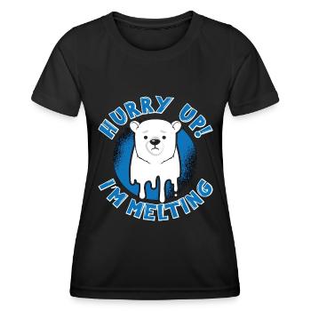 Changement climatique Dépêchez-vous Je fais fondre la Terre Mère - T-shirt sport Femme - noir - Devant - AI Model Female 172 light (172cm)