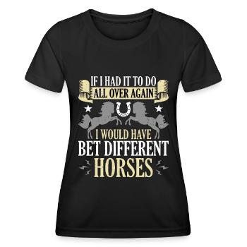 Les courses de chevaux si j’avais à faire partout dans les courses de chevaux - T-shirt sport Femme - noir - Devant - AI Model Female 172 light (172cm)