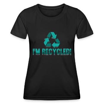 Recycling I'm Recycled Eco Friendly Reuse Recycler - Women's Functional T-Shirt - black - Front - AI Model Female 172 light (172cm)