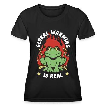 Global Warming Is Real Environmentalist Activism - Frauen Funktions-T-Shirt - Schwarz - Vorne - AI Model Female 172 light (172cm)