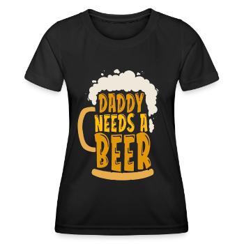 Beer Brewing Daddy Needs A Home Brewer Beer Brewer - Frauen Funktions-T-Shirt - Schwarz - Vorne - AI Model Female 172 light (172cm)