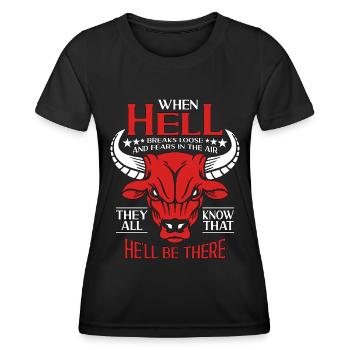 La tauromachie quand l’enfer se déchaîne Clown de rodéo - T-shirt sport Femme - noir - Devant - AI Model Female 172 light (172cm)