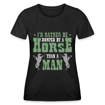Bareback Riding I'd Rather Be Dumped By A Cowboy - Women's Functional T-Shirt - black - Front - AI Model Female 172 light (172cm)