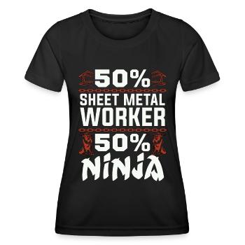 Sheet Metal Worker 50% Sheet Metal Worker Mechanic - Women's Functional T-Shirt - black - Front - AI Model Female 172 light (172cm)