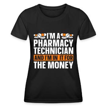 Technicien en pharmacie Technicien en pharmacie Cadeau - T-shirt sport Femme - noir - Devant - AI Model Female 172 light (172cm)