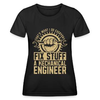 Le génie mécanique c’est ce que je fais Mécanique - T-shirt sport Femme - noir - Devant - AI Model Female 172 light (172cm)