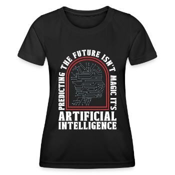 Artificial Intelligence Predicting The Future - Women's Functional T-Shirt - black - Front - AI Model Female 172 light (172cm)