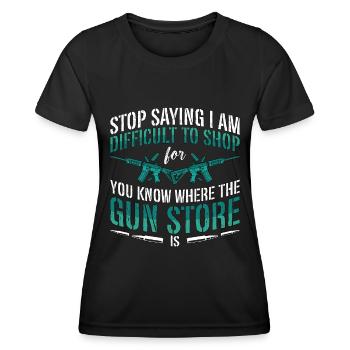 Gunsmith Stop Saying I Am Gun Fixer Gunsmiths - Women's Functional T-Shirt - black - Front - AI Model Female 172 light (172cm)
