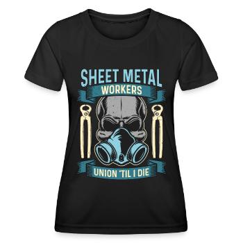 Syndicat des travailleurs de la tôlerie jusqu’à ce que les fabricants - T-shirt sport Femme - noir - Devant - AI Model Female 172 light (172cm)