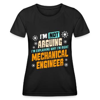 Génie mécanique Je ne discute pas de mécanique - T-shirt sport Femme - noir - Devant - AI Model Female 172 light (172cm)