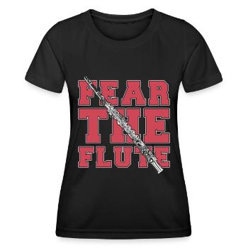 Flutes Fear The Flute Musical Instrument Flutist - Frauen Funktions-T-Shirt - Schwarz - Vorne - AI Model Female 172 light (172cm)