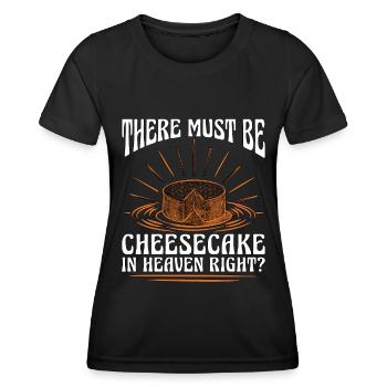 Cheesecake There Must Be Desserts Cheesecake Lover - Women's Functional T-Shirt - black - Front - AI Model Female 172 light (172cm)