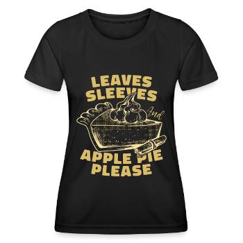 Apple Pie Leaves Sleeves And Apple Tree Pastries - Women's Functional T-Shirt - black - Front - AI Model Female 172 light (172cm)