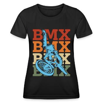 BMX Racing BMX Retro Bicycle Cyclist Bicyclette - Frauen Funktions-T-Shirt - Schwarz - Vorne - AI Model Female 172 light (172cm)