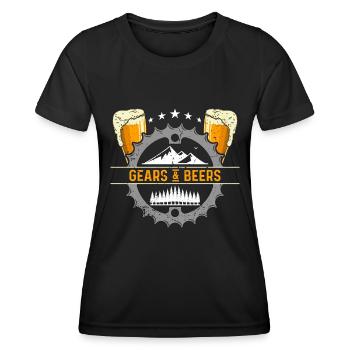 Mountain Bike Gears & Beers Loves Mountain Sports - Women's Functional T-Shirt - black - Front - AI Model Female 172 light (172cm)