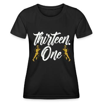 Semi-marathon Treize Un marathonien athlétique - T-shirt sport Femme - noir - Devant - AI Model Female 172 light (172cm)