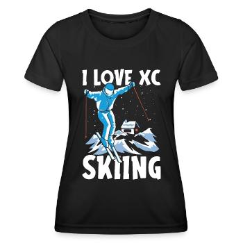 Ski de fond J’adore le ski de fond Sports d’hiver - T-shirt sport Femme - noir - Devant - AI Model Female 172 light (172cm)