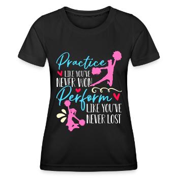 Pratique du cheerleading comme vous n’avez jamais applaudi - T-shirt sport Femme - noir - Devant - AI Model Female 172 light (172cm)