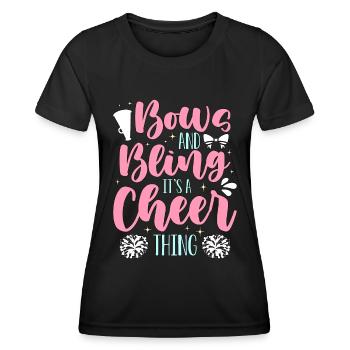 Cheerleading s’incline et bling c’est une acclamation - T-shirt sport Femme - noir - Devant - AI Model Female 172 light (172cm)