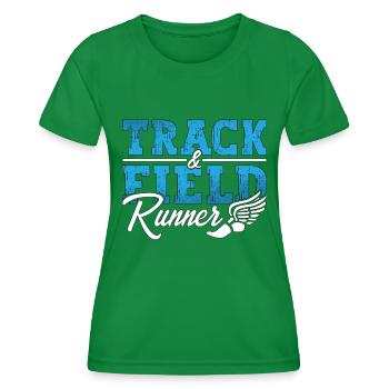 Track And Field Runner Loves Triathlon Sprinting - Women's Functional T-Shirt - kelly green - Front - AI Model Female 172 dark (172cm)