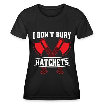 Lancer de hache Je n’enterre pas les hachettes Lanceur de hache - T-shirt sport Femme - noir - Devant - AI Model Female 172 light (172cm)