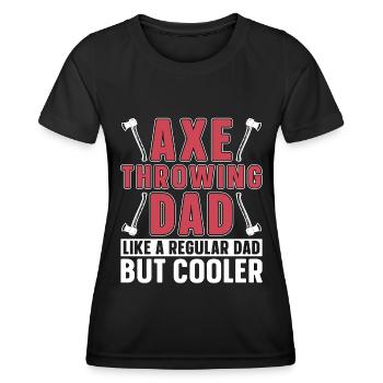 Lancer de hache papa comme un papa menuisier ordinaire - T-shirt sport Femme - noir - Devant - AI Model Female 172 light (172cm)